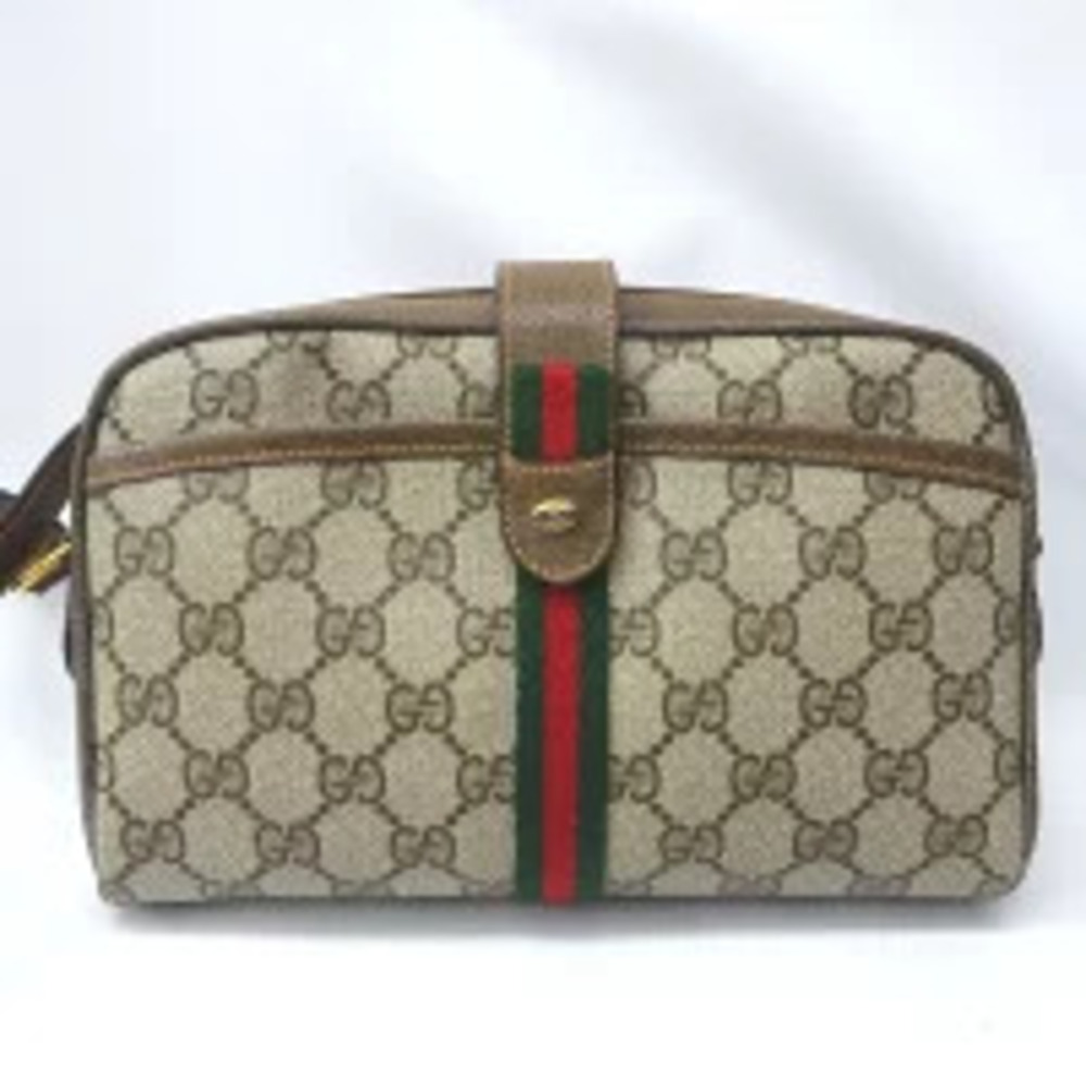 Gucci Bag Shoulder Beige Brown Sherry